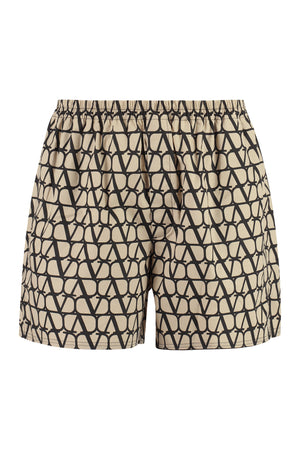 Printed cotton bermuda shorts-0